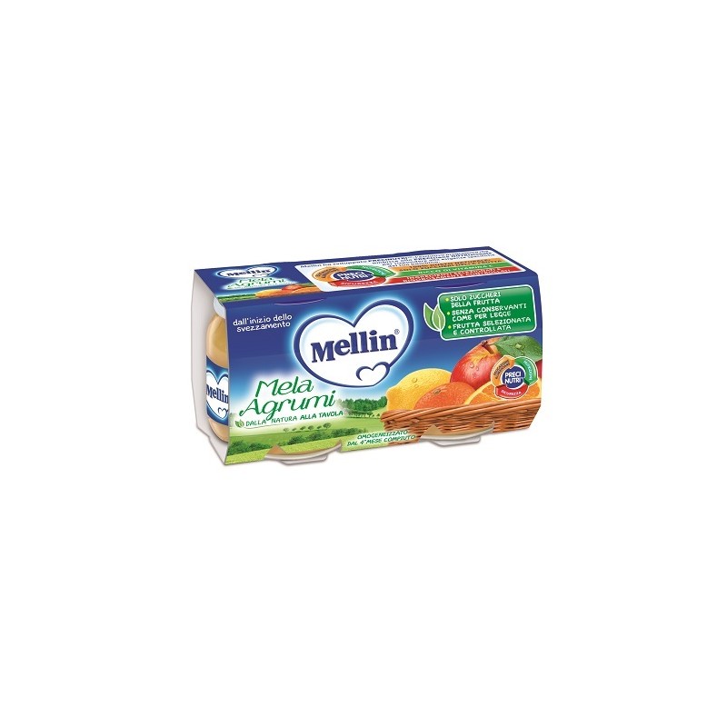 Danone Nutricia Soc. Ben. Mellin Omogeneizzato Mela Agrumi 100 G 2 Pezzi