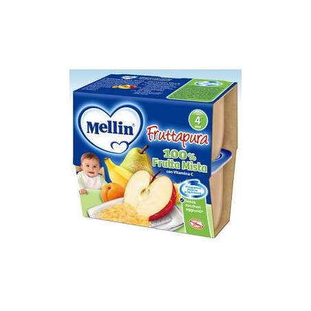 Danone Mellin Frutta Pura Frutta Mista 100 G 4 Pezzi