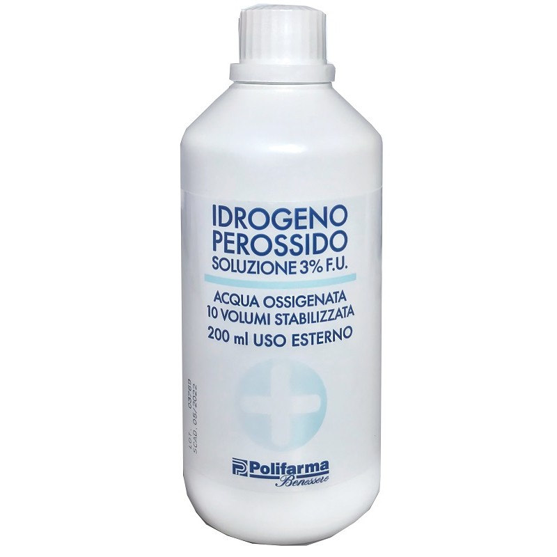 Polifarma Benessere Perossido Idrogeno 3% 200 Ml Acqua Ossigenata 10 Volumi Stabilizzata