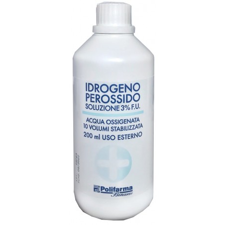 Polifarma Benessere Perossido Idrogeno 3% 200 Ml Acqua Ossigenata 10 Volumi Stabilizzata