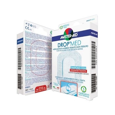 Pietrasanta Pharma Medicazione Compressa Autoadesiva Dermoattiva Ipoallergenica Aerata Master-aid Drop Med 10,5x25 3 Pezzi