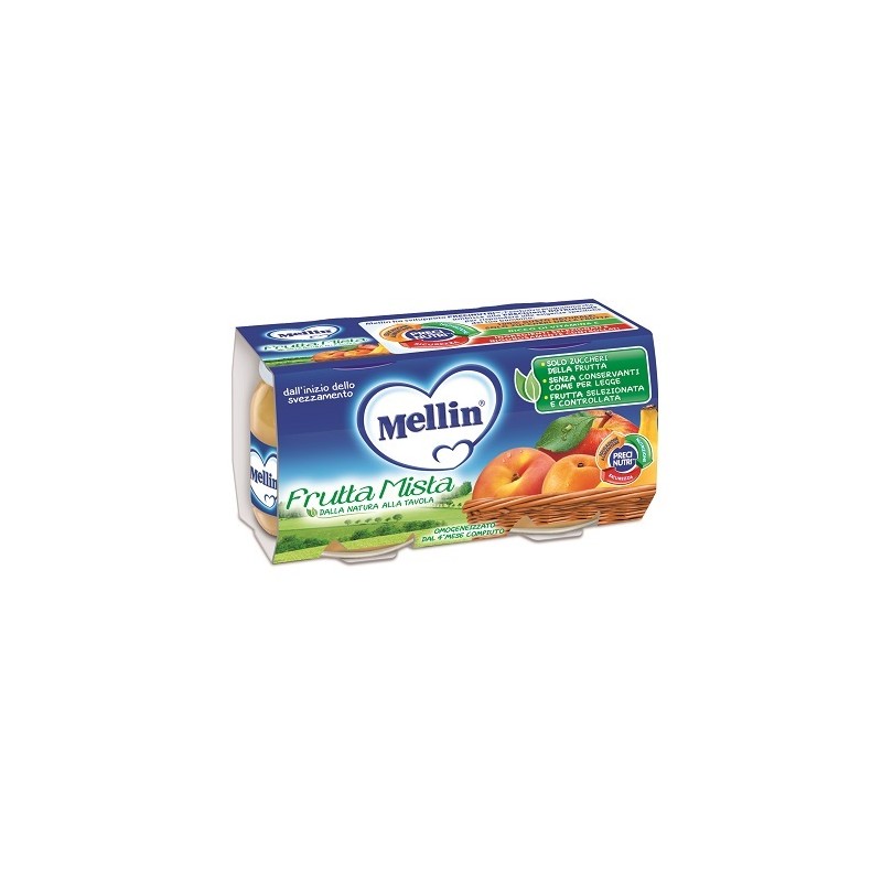 Danone Nutricia Soc. Ben. Mellin Omogeneizzato Frutta Mista 100 G 2 Pezzi