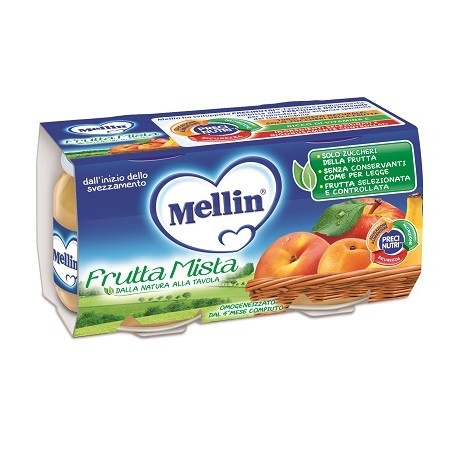 Danone Nutricia Soc. Ben. Mellin Omogeneizzato Frutta Mista 100 G 2 Pezzi