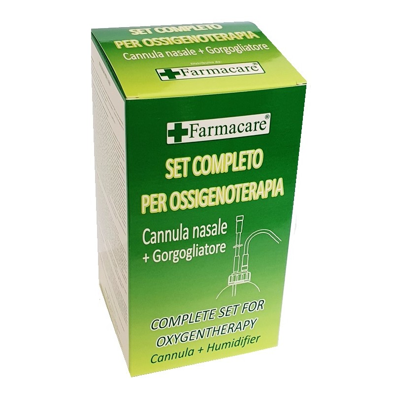 Farmacare Set Per Ossigenoterapia Con Sostegno A Occhiale Munito Di Tubo Di Collegamento Flessibile Antiotturamento Ed Un Gorgog