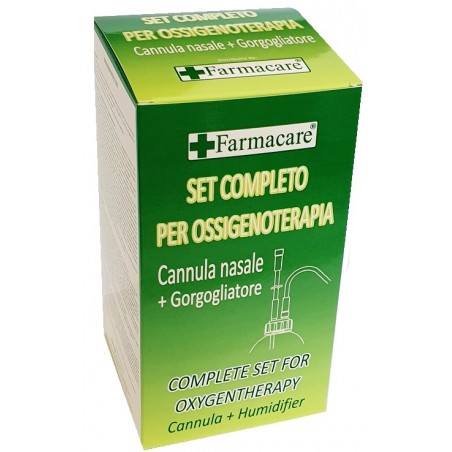 Farmacare Set Per Ossigenoterapia Con Sostegno A Occhiale Munito Di Tubo Di Collegamento Flessibile Antiotturamento Ed Un Gorgog