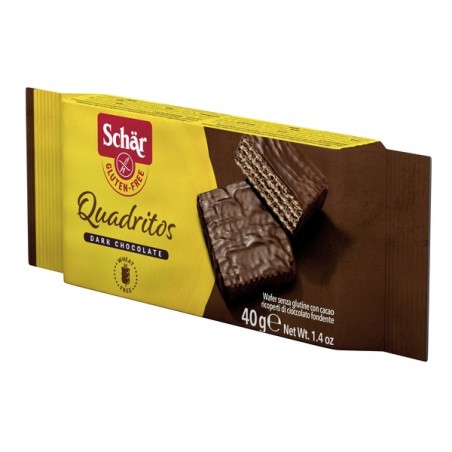 Dr. Schar Schar Quadritos Wafer Con Cacao Ricoperti Di Cioccolato Fondente 40 G