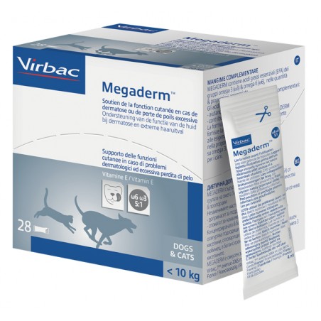 Virbac Megaderm Supplemento Gatti E Cani Inferiori A 10 Kg Scatola Da 32 Sacchetti Monodose 4 Ml