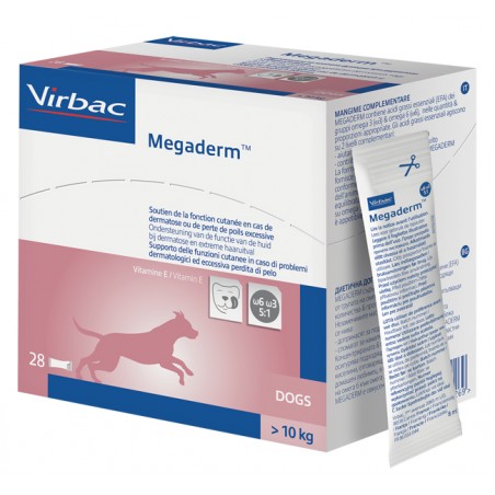 Virbac Megaderm Supplemento Cani Superiori A 10 Kg Scatola Da 28 Sacchetti Monodose 4 Ml