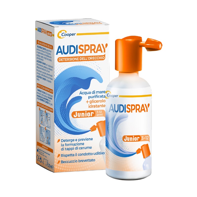 Pasquali Audispray Junior 3-12 Anni Soluzione Di Acqua Di Mare Ipertonica Spray Senza Gas Igiene Orecchio 25ml