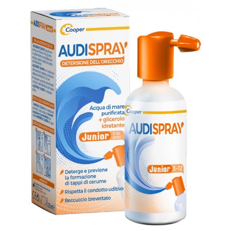 Pasquali Audispray Junior 3-12 Anni Soluzione Di Acqua Di Mare Ipertonica Spray Senza Gas Igiene Orecchio 25ml