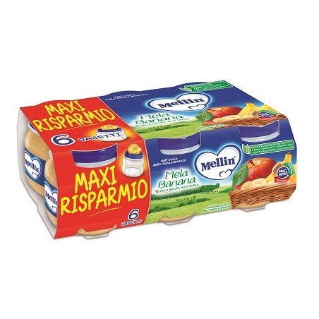 Danone Nutricia Soc. Ben. Mellin Omogeneizzato Mela Banana 100 G 6 Pezzi