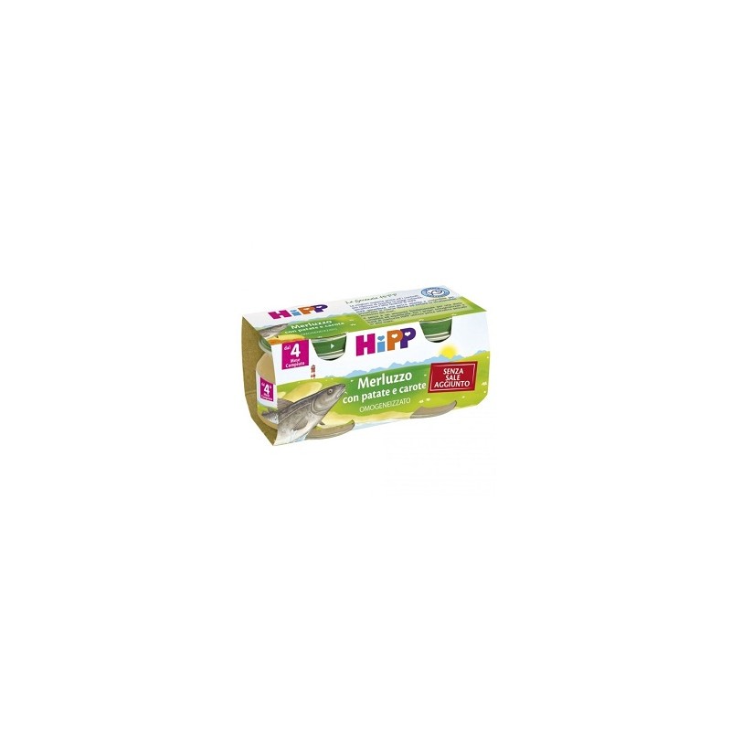 Hipp Italia Hipp Omogeneizzato Merluzzo Carote Patate 2x80 G