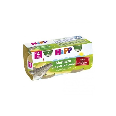 Hipp Italia Hipp Omogeneizzato Merluzzo Carote Patate 2x80 G