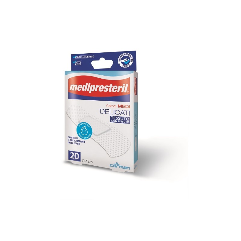 Corman Cerotto Medio Medipresteril Delicato Tnt 7x2cm 20 Pezzi