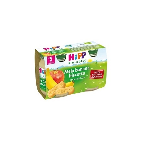 Hipp Italia Hipp Bio Omogeneizzato Mela Banana Biscotto 2x125 G