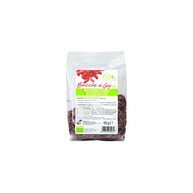 Biotobio Fsc Semplice&bio Bacche Di Goji Bio Ad Alto Contenuto Di Fibra 100 G