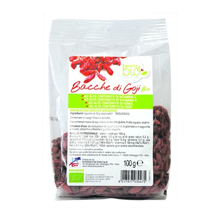 Biotobio Fsc Semplice&bio Bacche Di Goji Bio Ad Alto Contenuto Di Fibra 100 G