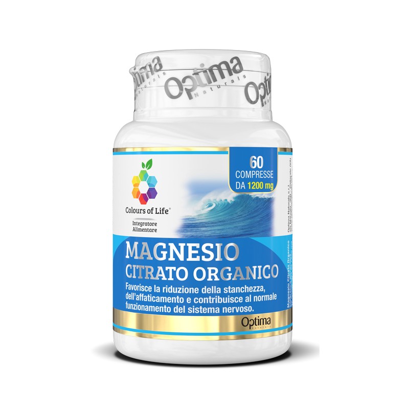 Optima Naturals Colours Of Life Magnesio Citrato Organico 60 Compresse 1200 Mg