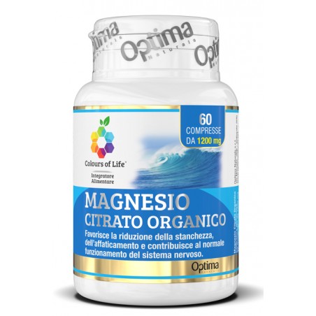 Optima Naturals Colours Of Life Magnesio Citrato Organico 60 Compresse 1200 Mg