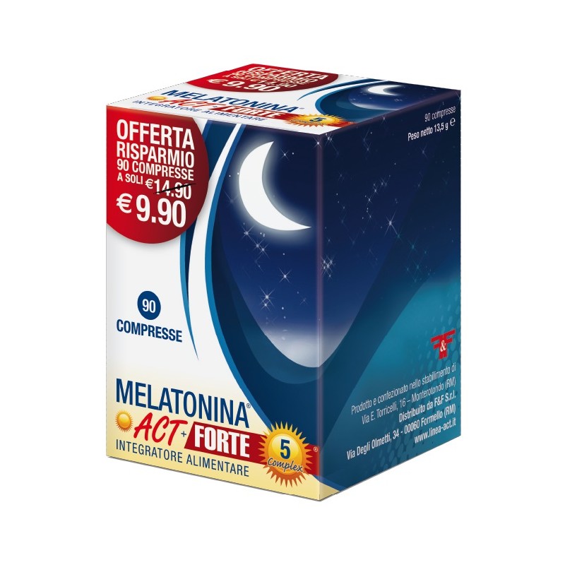 confezione 90 compresse melatonina act + forte 5 complex