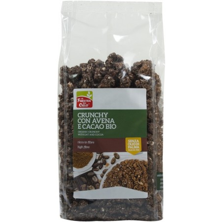 Biotobio Fsc Crunchy Con Avena E Cacao Bio Ad Alto Contenuto Di Fibre Con Olio Di Girasole Senza Olio Di Palma 375 G