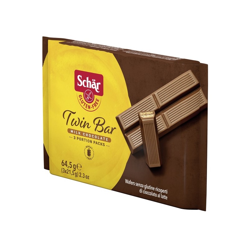 Dr. Schar Schar Twin Bar Wafers Ricoperti Di Cioccolato Al Latte 3 Pezzi Da 21,5 G