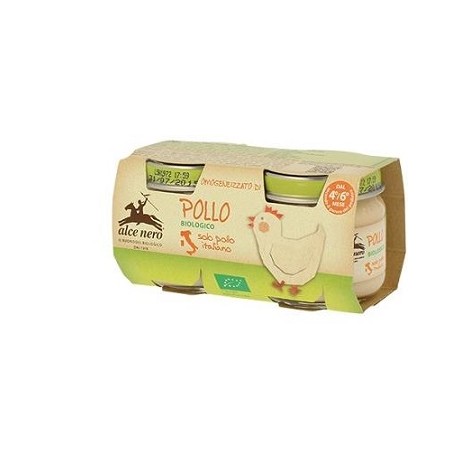 Alce Nero Omogeneizzato Di Pollo Baby Food Bio 2 X 80 G