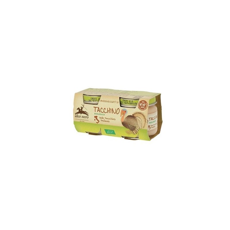 Alce Nero Omogeneizzato Di Tacchino Baby Food Bio 2 X 80 G