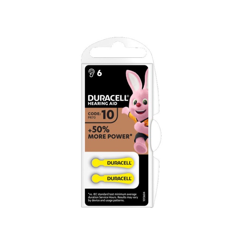 Duracell Italy Duracell Activair Hearing Aid Easy Tab 10 Giallo Batteria Per Apparecchio Acustico 6 Pezzi