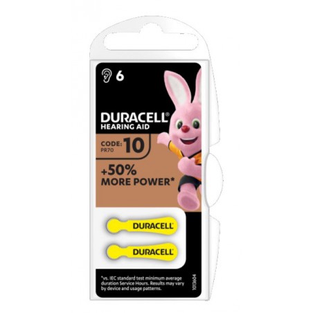 Duracell Italy Duracell Activair Hearing Aid Easy Tab 10 Giallo Batteria Per Apparecchio Acustico 6 Pezzi