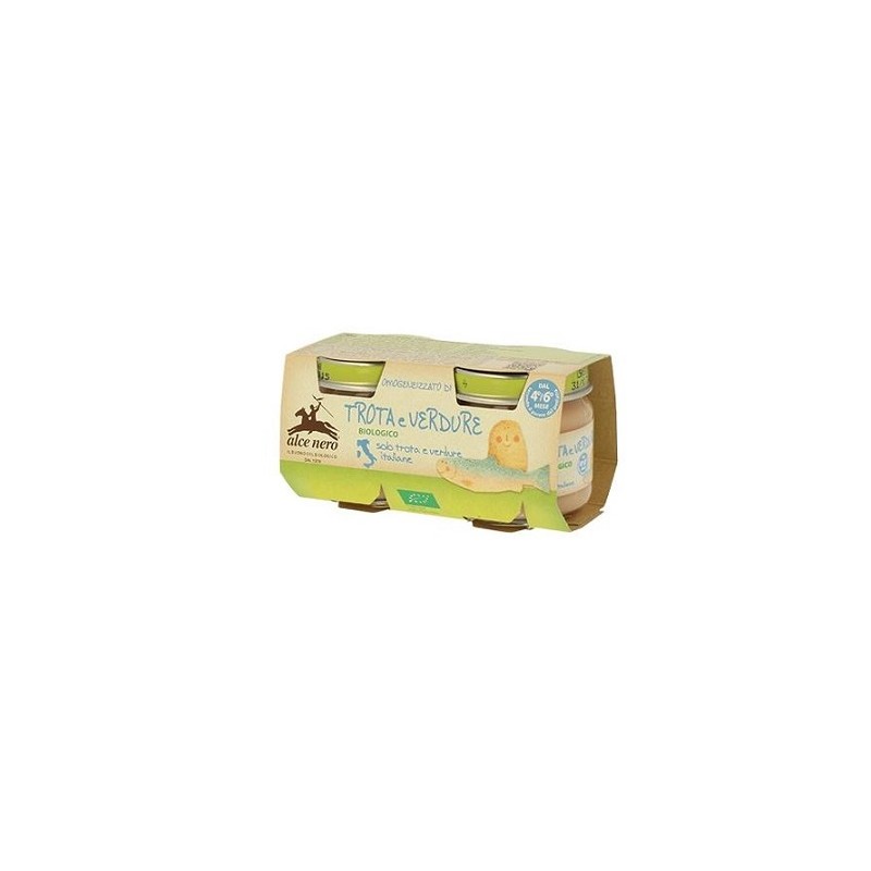 Alce Nero Omogeneizzato Trota E Verdure Baby Food Bio 2 X 80 G