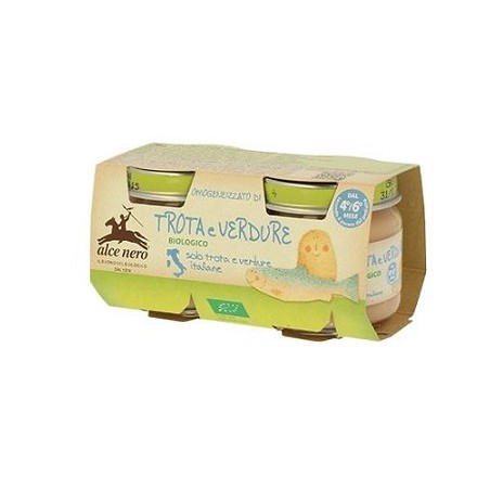 Alce Nero Omogeneizzato Trota E Verdure Baby Food Bio 2 X 80 G