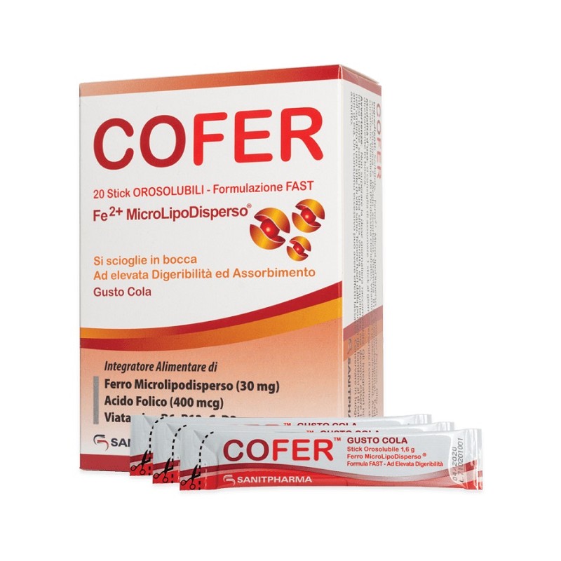 Sanitpharma Cofer 20 Stick Orosolubili Gusto Cola