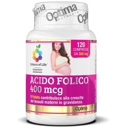 Optima Naturals Colours Of Life Acido Folico 400 Mcg 120 Compresse 350 Mg