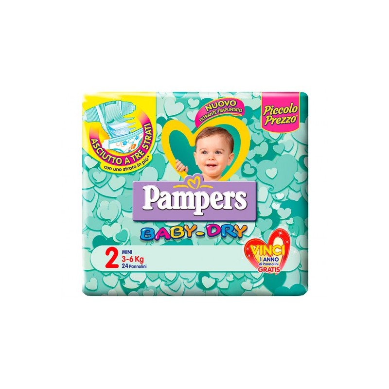 Fater Pannolini Per Bambini Pampers Baby Dry Downcount No Flash Mini 24 Pezzi Buono Sconto