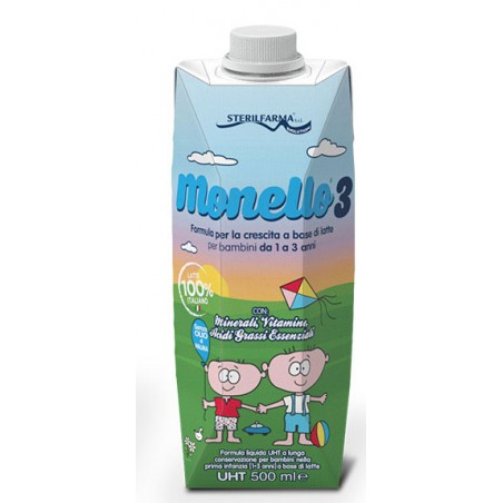 Sterilfarma Monello 3 Formula Per La Crescita A Base Di Latte Per Bambini Da 1 A 3 Anni Liquido 500 Ml