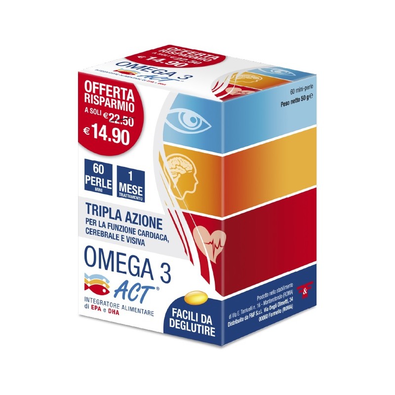 F&f Omega 3 Act 540mg + Vitamina E 60 Perle Mini