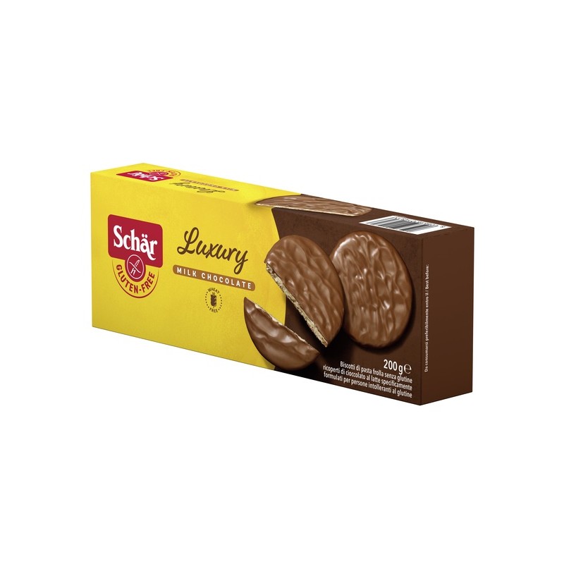 Dr. Schar Schar Luxury Biscotti Di Pasta Frolla Ricoperti Di Cioccolato Al Latte 200 G