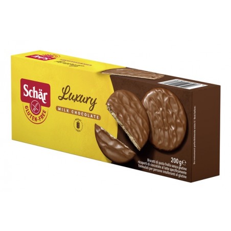 Dr. Schar Schar Luxury Biscotti Di Pasta Frolla Ricoperti Di Cioccolato Al Latte 200 G