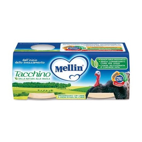 Danone Nutricia Soc. Ben. Omogeneizzato Mellin Tacchino 2x120 G