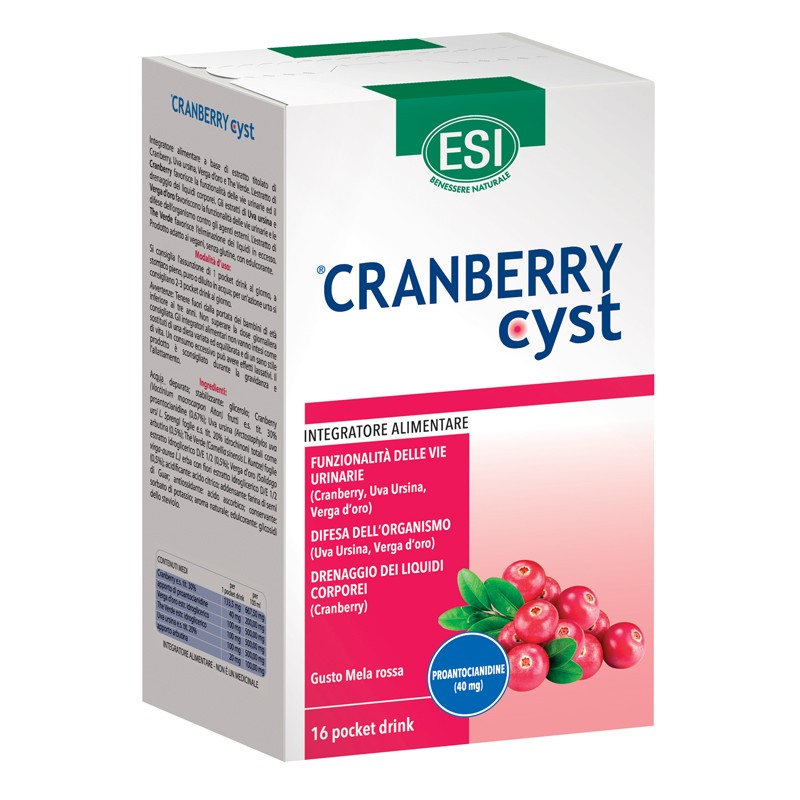 Esi Cranberry Cyst Pocket Drink 16 Bustine