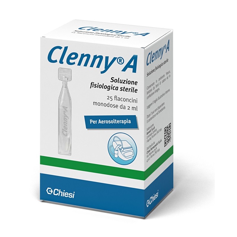 Chiesi Farmaceutici Clenny A Soluzione Fisiologica Sterile Per Aerosolterapia 25 Flaconcini Monodose Da 2 Ml