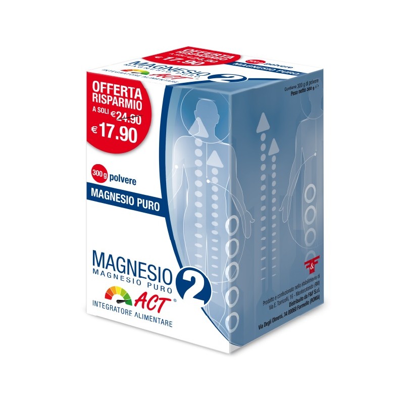 F&f Magnesio 2 Act Puro Polvere 300 G