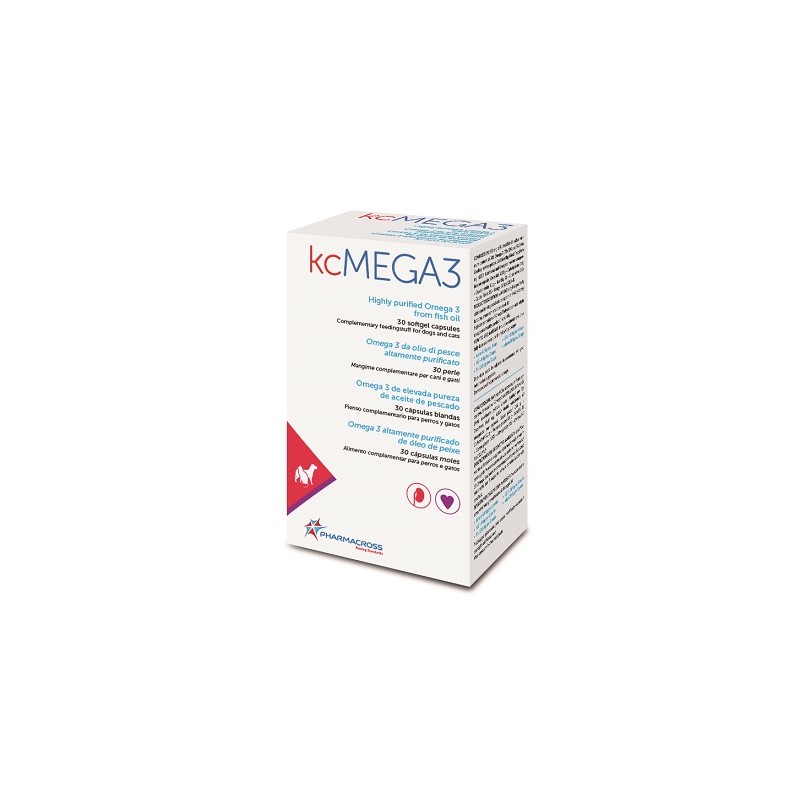 Kcmega3 integratore Omega3 Da Olio Di Pesce 30 Perle per cani e gatti