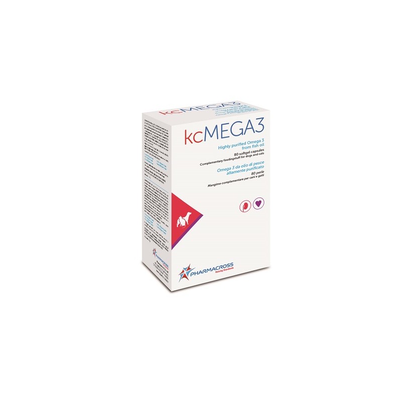 Kcmega3 integratore Omega3 Da Olio Di Pesce 80 Perle per cani e gatti