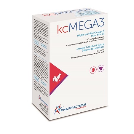 Kcmega3 integratore Omega3 Da Olio Di Pesce 80 Perle per cani e gatti