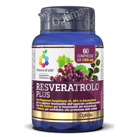 Optima Naturals Colours Of Life Resveratrolo Plus 60 Compresse 1000 Mg