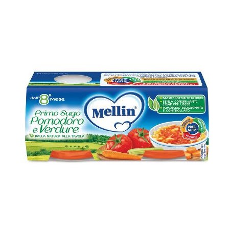 Danone Nutricia Soc. Ben. Mellin Primo Sugo Pomodoro E Verdure 2 Vasetti Da 80 G