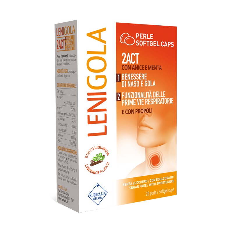 Euritalia Pharma Lenigola 20 Perle Softgel Caps Liquirizia