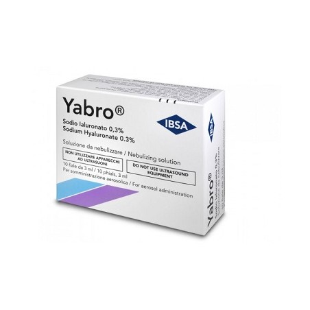 Ibsa Farmaceutici Yabro 10 Fiale 3ml Acido Ialuronico 0,3% Soluzione Per Nebulizzatore